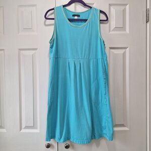 READ-Stan Herman green with green and yellow trim cotton sleeveless dress Siz…